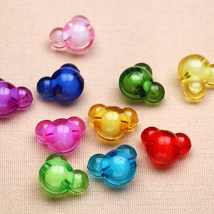 Mickey head candy beads diy handmade beaded children's puzzle bracelet necklace acrylic beads horizontal hole kindergarten