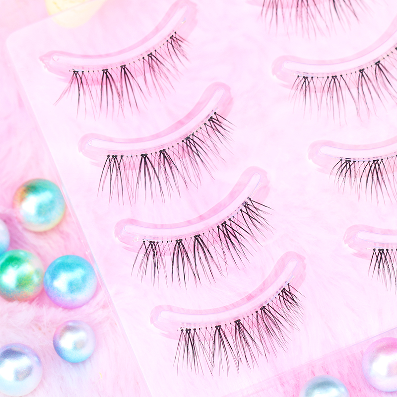 Dream Deer Fake Eyelash Woman Natural Half Cut New Hand Emulation Realistic Cross Section Transparent Stem Single Cluster A30