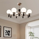 Moori Light House Vintage French Style Living Room Chandelier Bedroom Main Light Solid Wood Magic Bean Glass Shade Modern Lighting Fixture