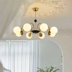 Moori Light House Vintage Style Bedroom Chandelier Classic Magic Bean Round Glass Shade Modern Minimalist Living Room Study Lamp