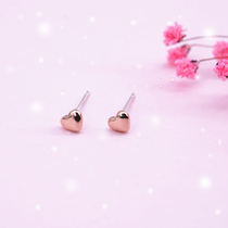 Simple wind S925 sterling silver needle hypoallergenic mini love small earrings student invisible ear bone nail rose gold
