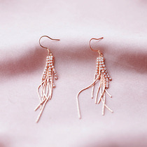 Simple style temperament tassel earrings super long fairy Diamond Annual Meeting dress earrings 2021 trendy