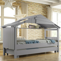 Children half-height bed solid wood tree house bed childrens house bed Children girl boy European custom