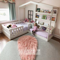 Tree House bed childrens solid wood multifunctional sofa chair House bed childrens staggered Childrens House bed Castle