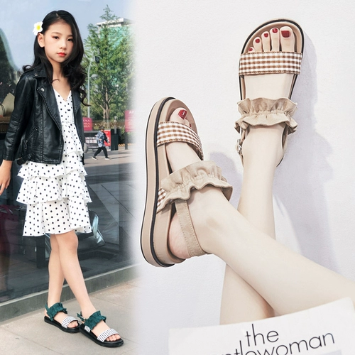 Летние модные мягкие сандалии, туфли для отдыха для принцессы, в корейском стиле, мягкая подошва, подходит для подростков