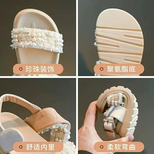 Сандалии, летняя модная мягкая пляжная обувь для принцессы, коллекция 2023, популярно в интернете, подходит для подростков