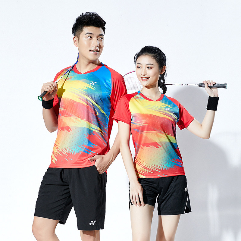 Yonex badminton suit men's sports short-sleeved quick-drying crew neck T-shirt YY casual top women's suit summer