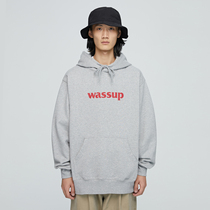WASSUP tide brand sweater mens clothing jacket hoodie plus velvet pullover autumn and winter womens official flagship store