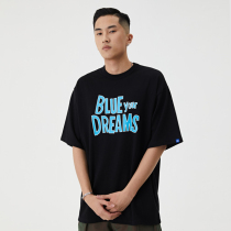 WASSUP summer tide brand mens retro graffiti t-shirt national tide white black pure cotton womens short-sleeved loose couple