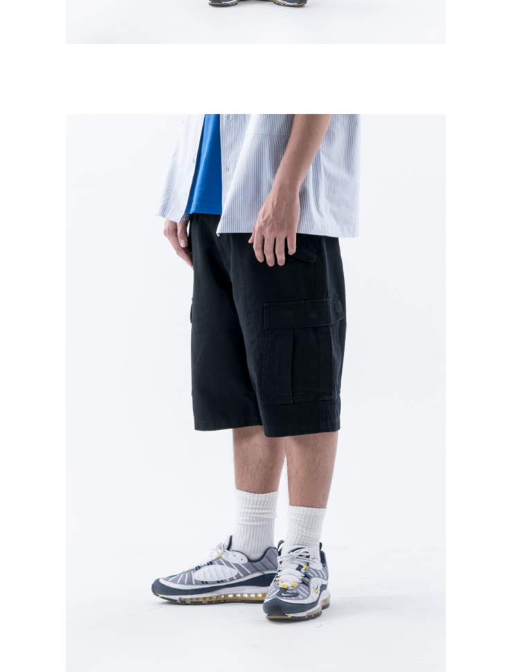 WASSUP18 ba màu nặng giặt dụng cụ quần short giản dị quần quân sự mùa hè lỏng sáu điểm thủy triều bộ quần áo thể thao nam