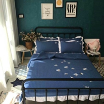 Four seasons Korean ruffle summer quilt Air conditioning quilt thin quilt Cotton Princess wind bed skirt bed cover Three-piece set Single double