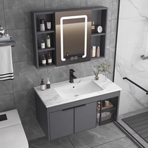 Modern minimalist bath cabinet toilet washbasin combined with ceramic handwashing pool space aluminium wash table basin
