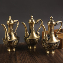 Brass dragon and phoenix Chengxiang wine pot copper crafts ornaments pure copper Baifu restaurant wine pot banquet home retro copperware