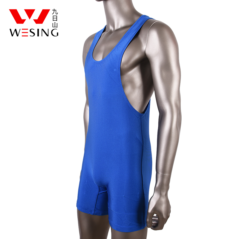 Nine Days Mountain Wrestling Suit Freestyle One-Piece Wrestling Suit International Wrestling Competition Wrestling Suit Red and Blue Training Gym