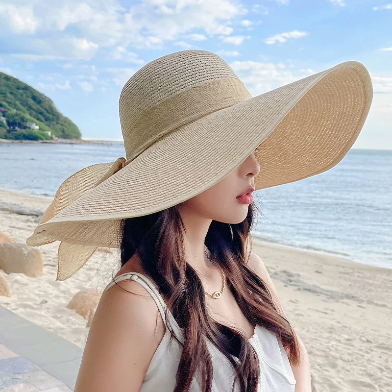 Summer big beach foldable sun hat solar-powered, sun protection