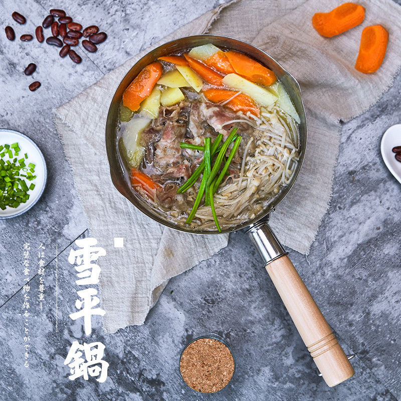 Export quality No coating stainless steel Shot pan Japanese milk pan hot milk pan Bubble Noodle pan Induction Cookware Universal
