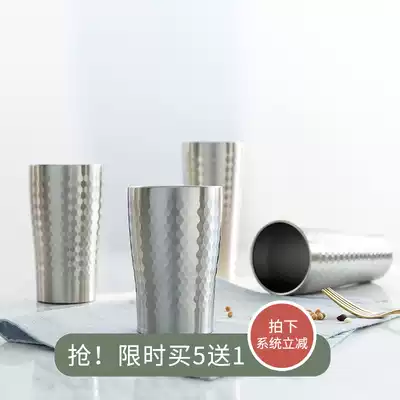 304 stainless steel beer mug water cup double mouth Cup vacuum non-heat insulation cold insulation household dining room beverage cup
