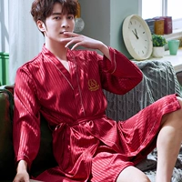 HGC Silk - Комплект из двух предметов ночной рубашки, тонкая нить, красный - Мужчины