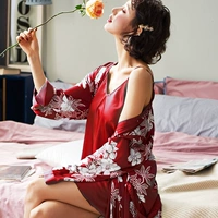 HGC Silk-Couple ночная рубашка с белыми цветами и вином