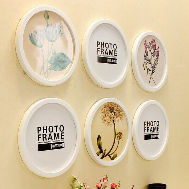 Round Photo Frame, Creative Wall-Mounted Combination, Round Picture Frame for Framing, Wall-Mounted, Wooden Photo Wall, Simple and Modern