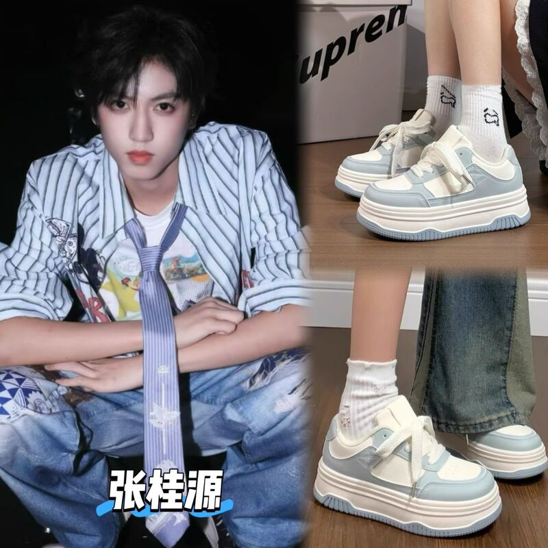 Tf Family 4Th Generation Zhang Guiyuan's Same Style Light Blue Sneakers, New Autumn Thick-Soled Shoes, Women's Sneakers Tf Family 4Th Generation Zhang Guiyuan's Same Style Light Blue Sneakers, New Autumn Thick-Soled Shoes, Women's Sneakers