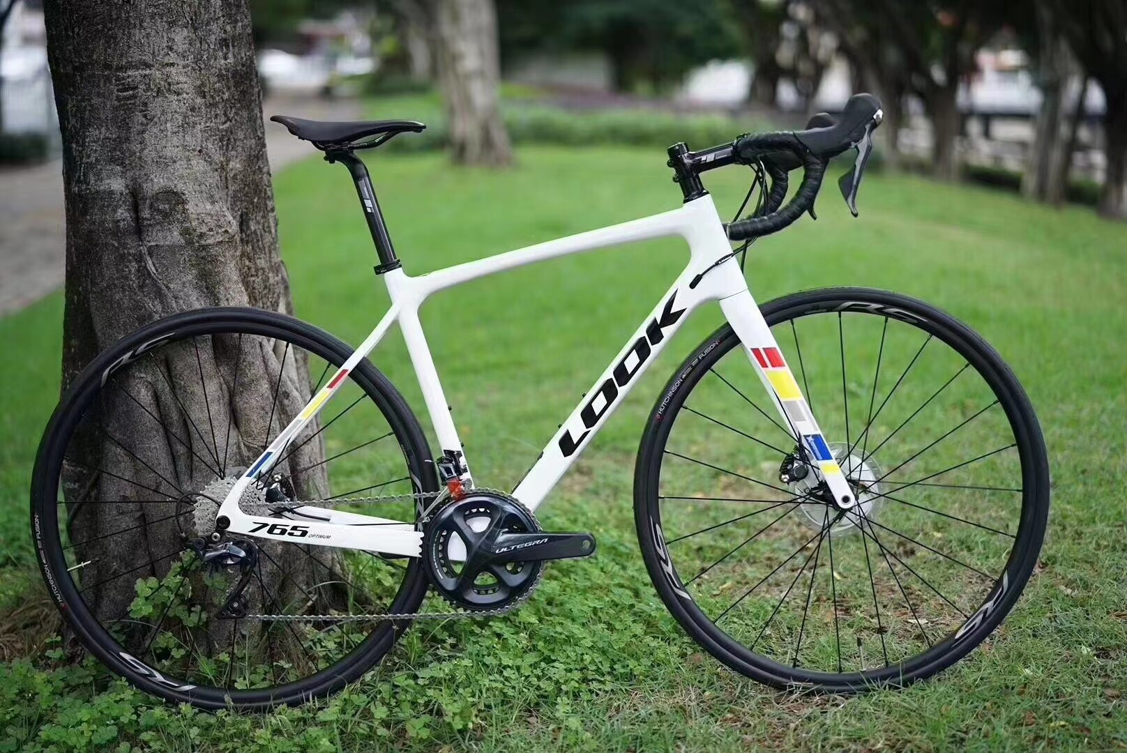 France LOOK 765 UT R8000 kit white disc painstaky carbon fiber road car 8020