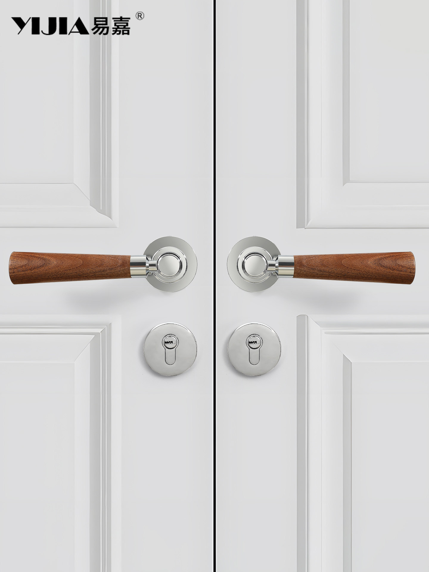 French Accessible Luxury Inner Double Door Lock Home Kitchen Wardrobe Balcony Office Solid Wood Double Door Lock Real Fake Lock