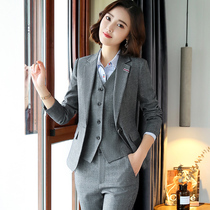 Professional wear suit female fashion professional work clothes temperament goddess Fan suit Korean version of workplace dress president suit