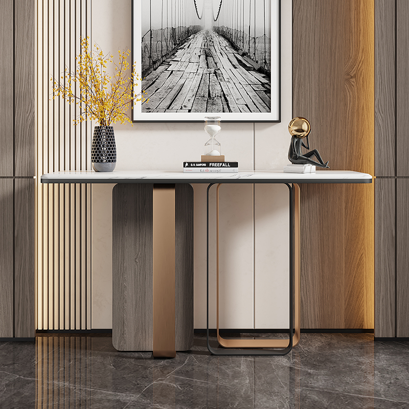 Light Extravagant Rock Board Genguan Cabinet Modern Minimalist Style Extremely Simple Wind Marble Entrance to the Outdoor View Terrace of the Genguan Table Hallway Cabinet