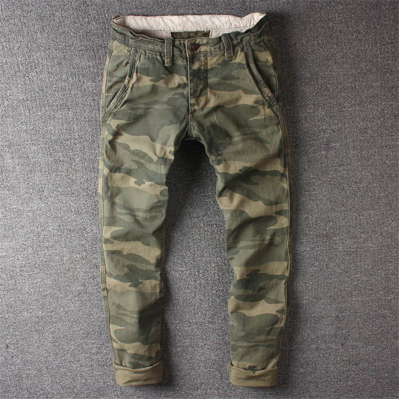 Camouflan pants men washed up to do old self-repairing straight drum retro-resistant army brigade military wind special soldier outdoor casual long pants
