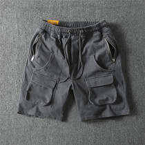 Ammy click on heavy weight working washed multi-pocket tooling shorts mens summer casual wear pants retro 50% pants men