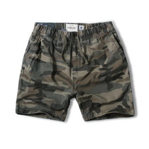American classic mens jogging shorts cotton loose three-point pants sports running camouflage multi-color waist drawstring