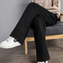 Gush sports pants woman autumn and winter outwear straight cylinder 2022 new imitation lamb suede thickened casual loose wide leg pants