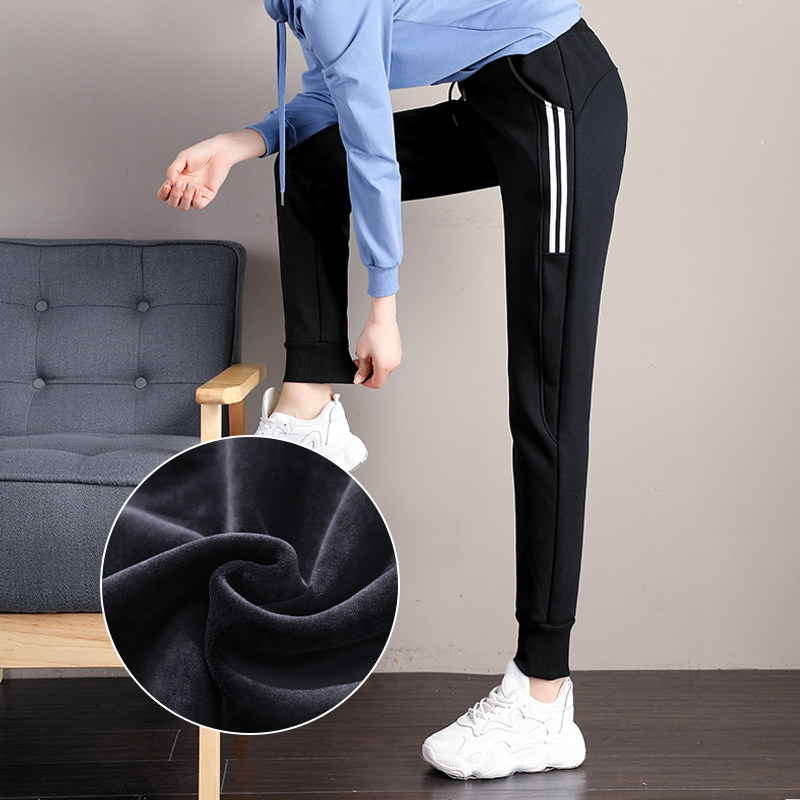 Plus velvet sweatpants women's Tide pants spring and winter loose toe women's pants 2021 New Haren pants casual pants