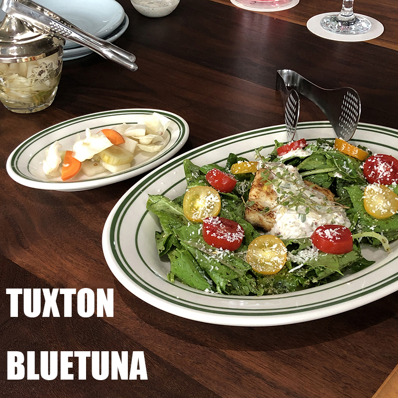 American Tuxton Green Line Ceramic Tableware Ins Japanese and Korean Style Steak Plate Western Food Plate Oval Dessert Plate Cafe American Tuxton Green Line Ceramic Tableware Ins Japanese and Korean Style Steak Plate Western Food Plate Oval Dessert Plate Cafe