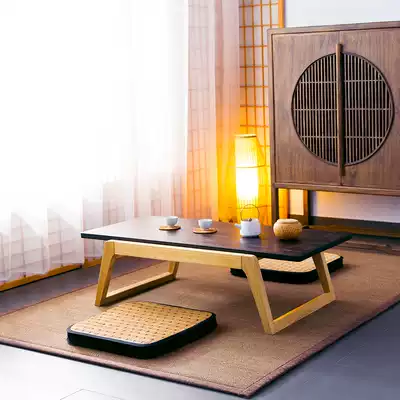 Simple solid wood Japanese tatami low table small coffee table fashion balcony small low table Kang table Chinese learning tea piano table