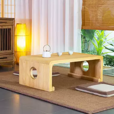 Simple tatami tea table day new Chinese low table balcony small coffee table solid wood Kang low table antique Chinese table