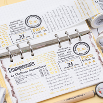 Hand account and paper tape special oil bronzing text retro old newspaper notepad English material hand account sticker