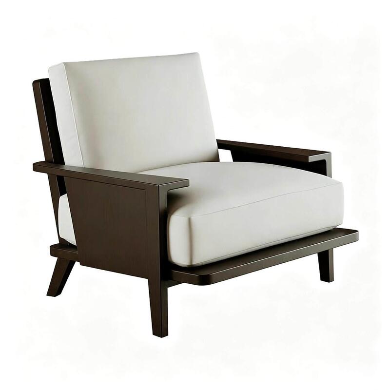 Italian-Style Modern Minimalist Single Sofa Chair with Solid Wood Frame and Leather Cushion, Versatile and Unique Design Chair Italian-Style Modern Minimalist Single Sofa Chair with Solid Wood Frame and Leather Cushion, Versatile and Unique Design Chair
