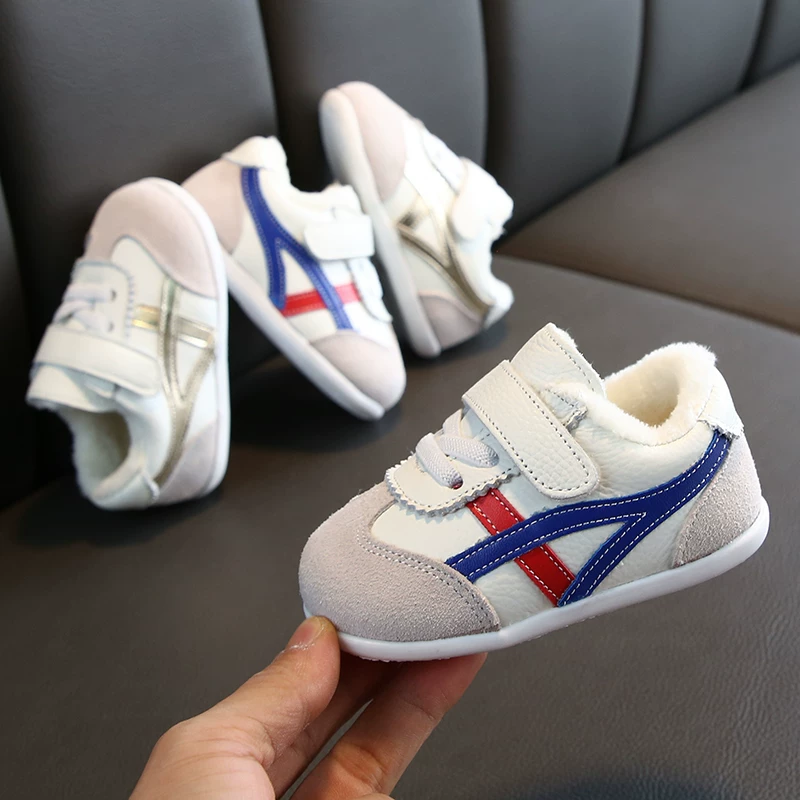 Набор новых детских хлопковых ботинок для 1–3 лет, бархатные тёплые ботинки для малышей, кожаные ботинки на мягкой подошве для малышей, детские зимние ботинки