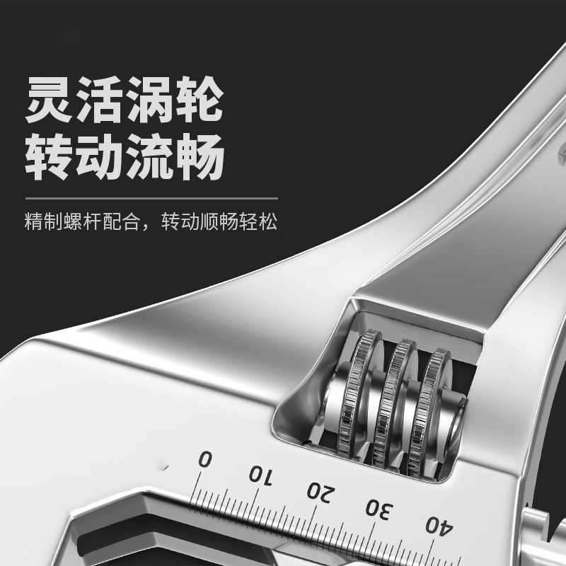 Adjustable Wrench, Multi-Purpose Large Opening Tool, Bathroom Industrial-Grade Wrench, Adjustable Wrench