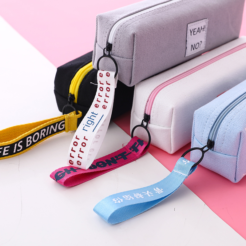 Pencil bag Female simple pencil box Male primary school student stationery box Korean stationery bag College students Junior high school students large capacity creative stationery bag Korean version of small fresh cute stationery high school students