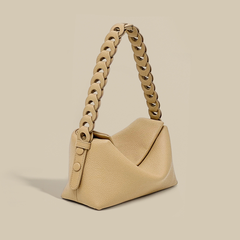 First-Layer Cowhide Underarm Bag for Women, New Niche Woven Shoulder Crossbody Handbag, Simple and Stylish Pillow Bag