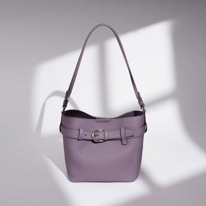 2026 New Model Genuine Leather Bucket Bag, Niche Korean Style Shoulder Bag, Crossbody Bag, Commuter Design, Versatile and High-End Women's Bag