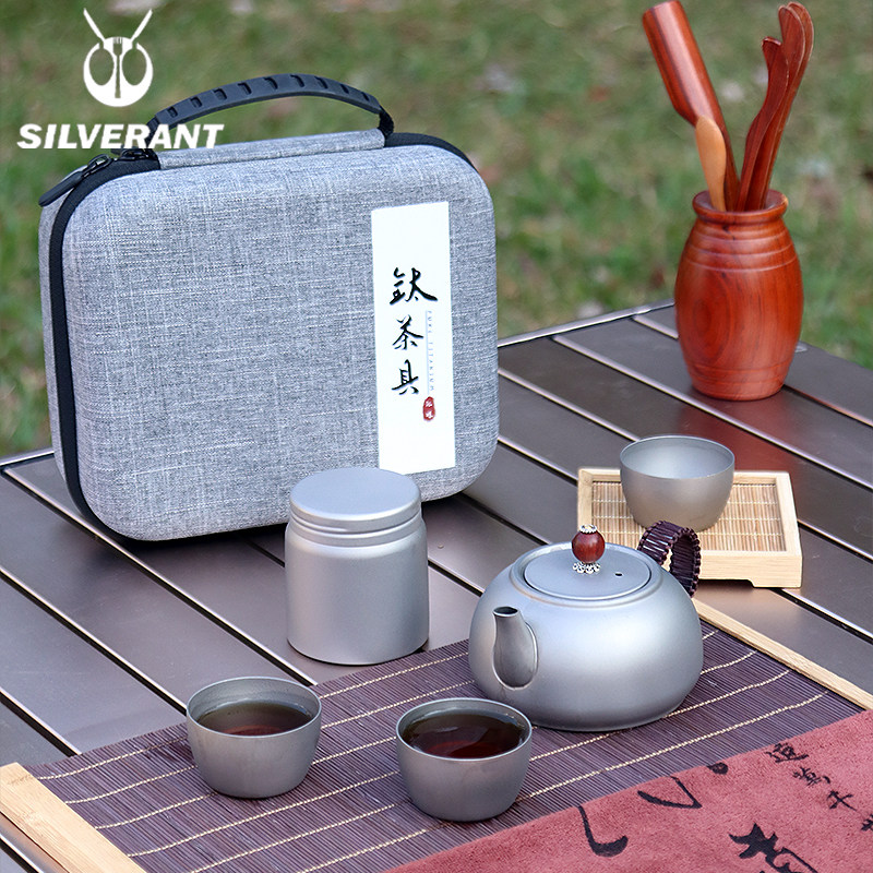 Silverant silver ant pure titanium mahogany side handle tea set outdoor household electric ceramic stove induction cooker titanium teapot