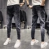 Han Pei quần jeans nam 9 điểm mùa hè Phiên bản Hàn Quốc của quần Slim feet xu hướng quần nam harem căng quần nam - Quần jean