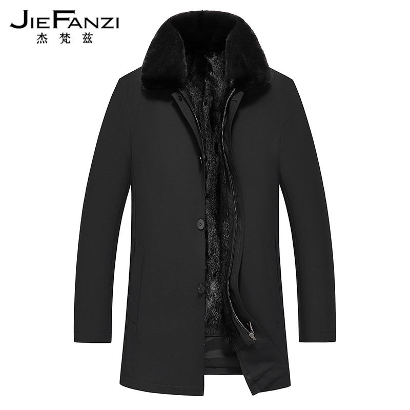 Winter new mink leather jacket men's pie overcomes leather clothes whole mink fur integrated mink liner leather grass big coat thickness