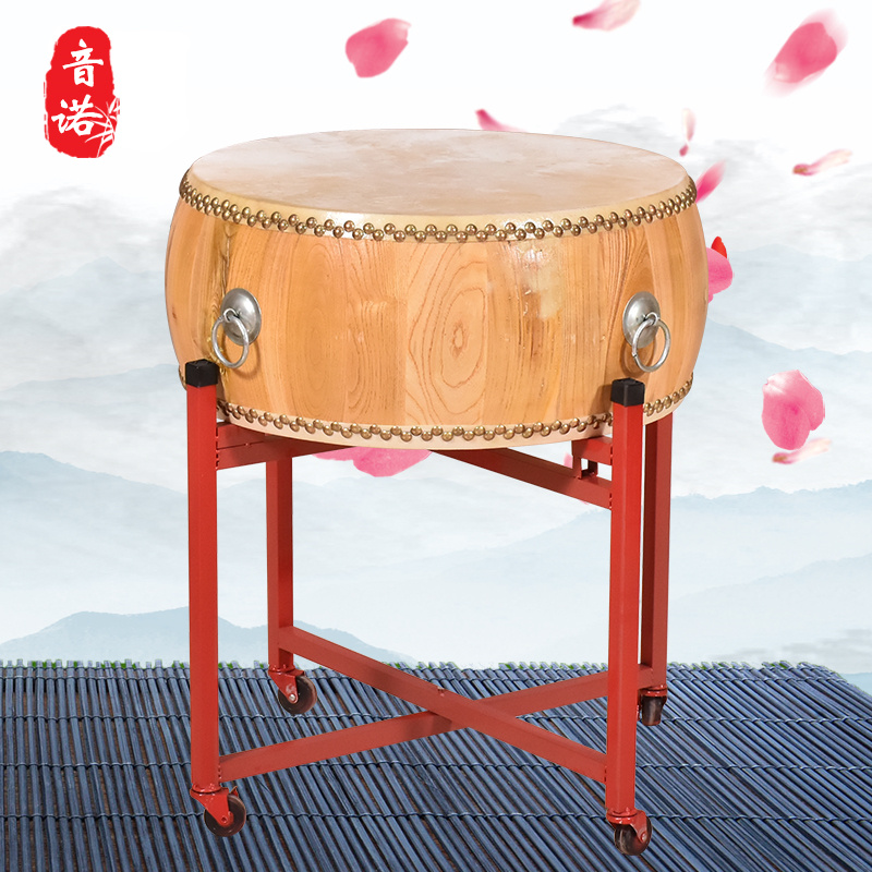 Toon Wood Wiling Drum White Stubble War Drum Bull Leather Big Drum Scaly Bull Leather Original Wood Color Drum Monastery Drum Instrument Drum