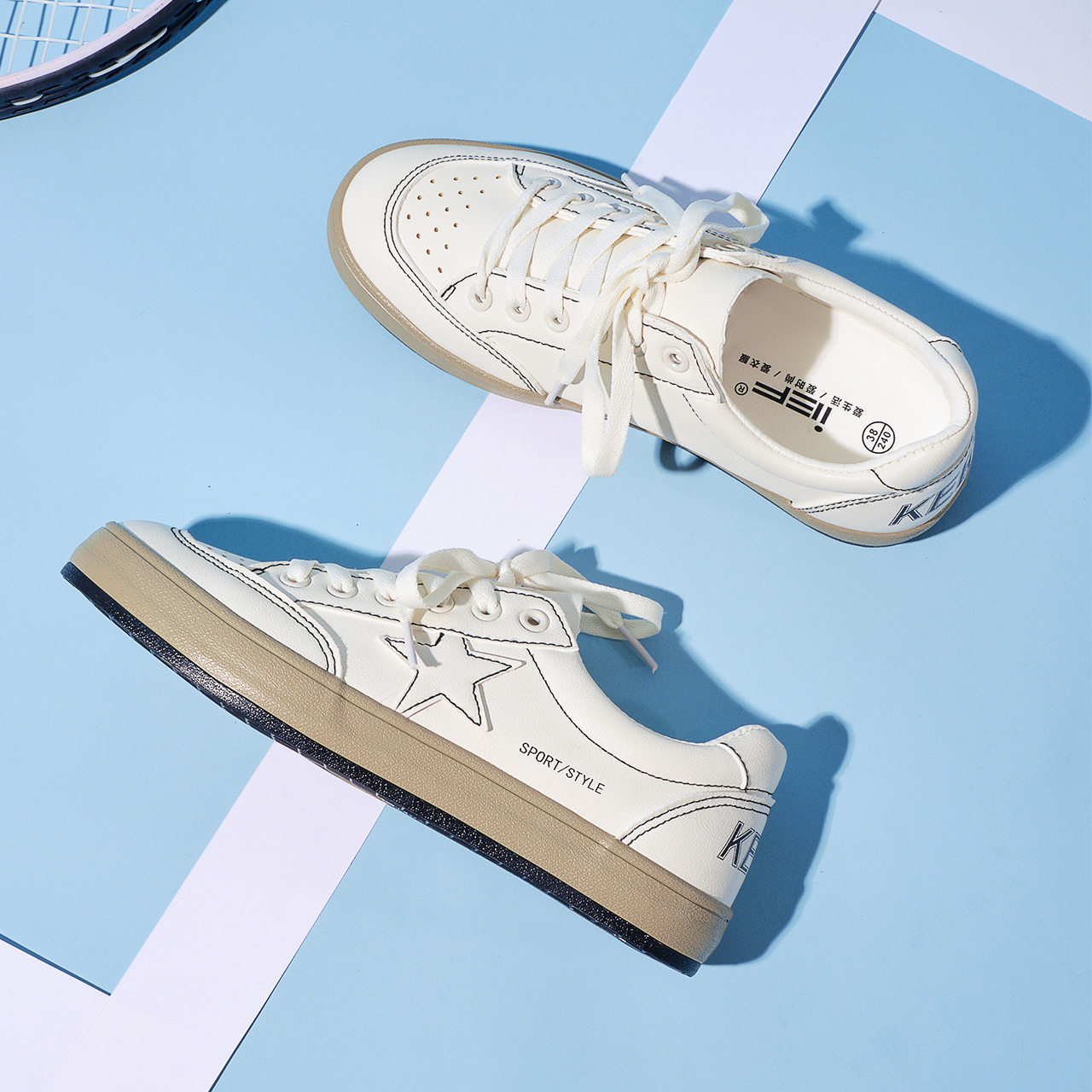 IEF/Aiyi clothing retro casual shoes women's 2021 summer and autumn new Korean version of rubber sole non-slip Joker flat shoes