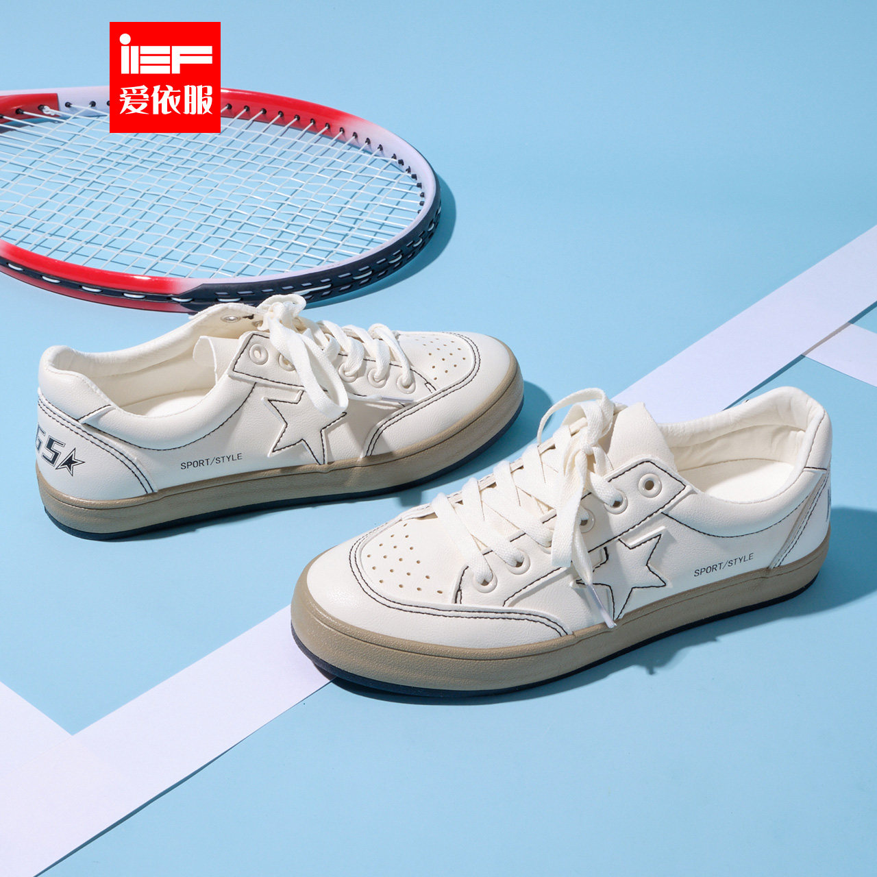 IEF/Aiyi clothing retro casual shoes women's 2021 summer and autumn new Korean version of rubber sole non-slip Joker flat shoes